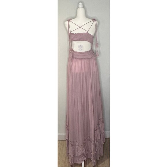 Free People Womens L Santa Maria Feminine Summer Flowy Boho Festival Maxi Dress - Picture 3 of 12
